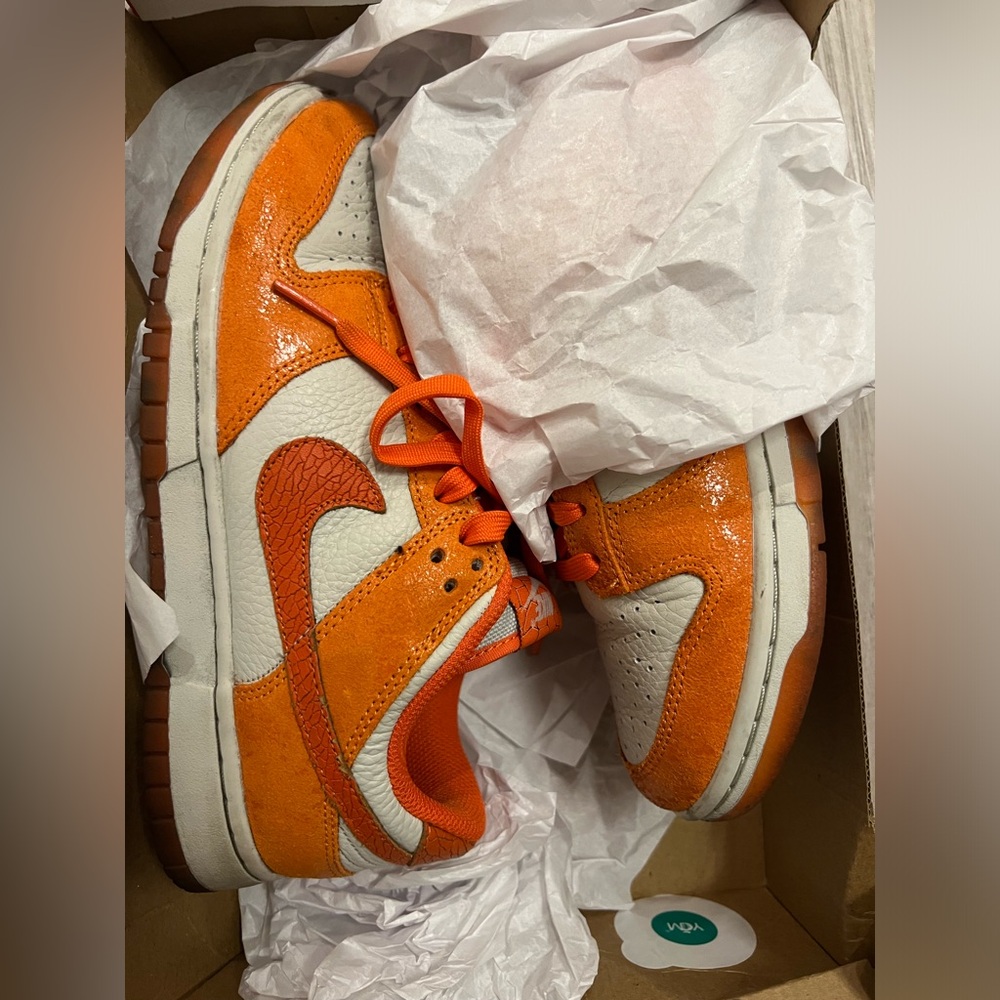 Nike Orange and White Low-Top Sneakers
